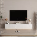 Floating TV Stand Wall Mounted with 16 Color LEDs,69' Modern TV Stand, Floating TV Cabinet Entertainment Center for 55 60 65 Inch TV,