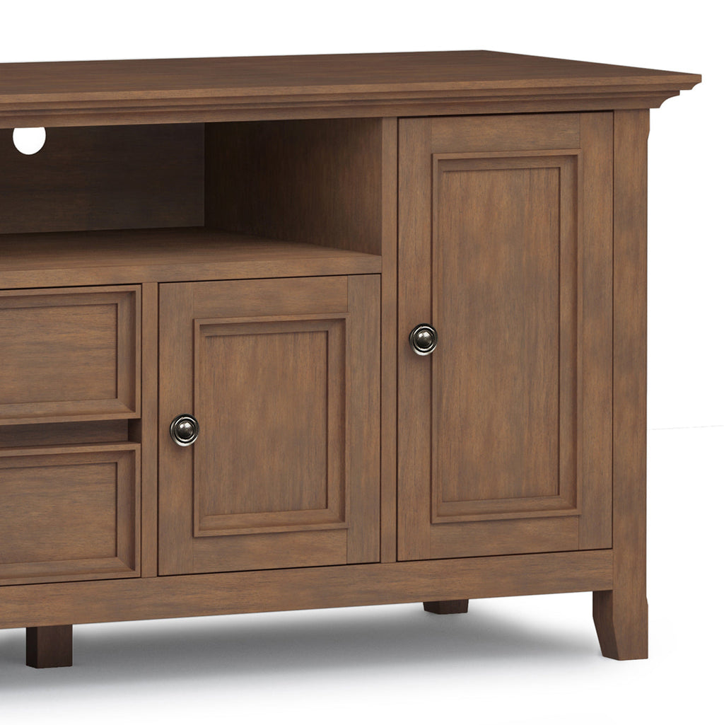 Amherst 72 inch Solid Wood TV Media Stand in Rustic Natural Aged Brown