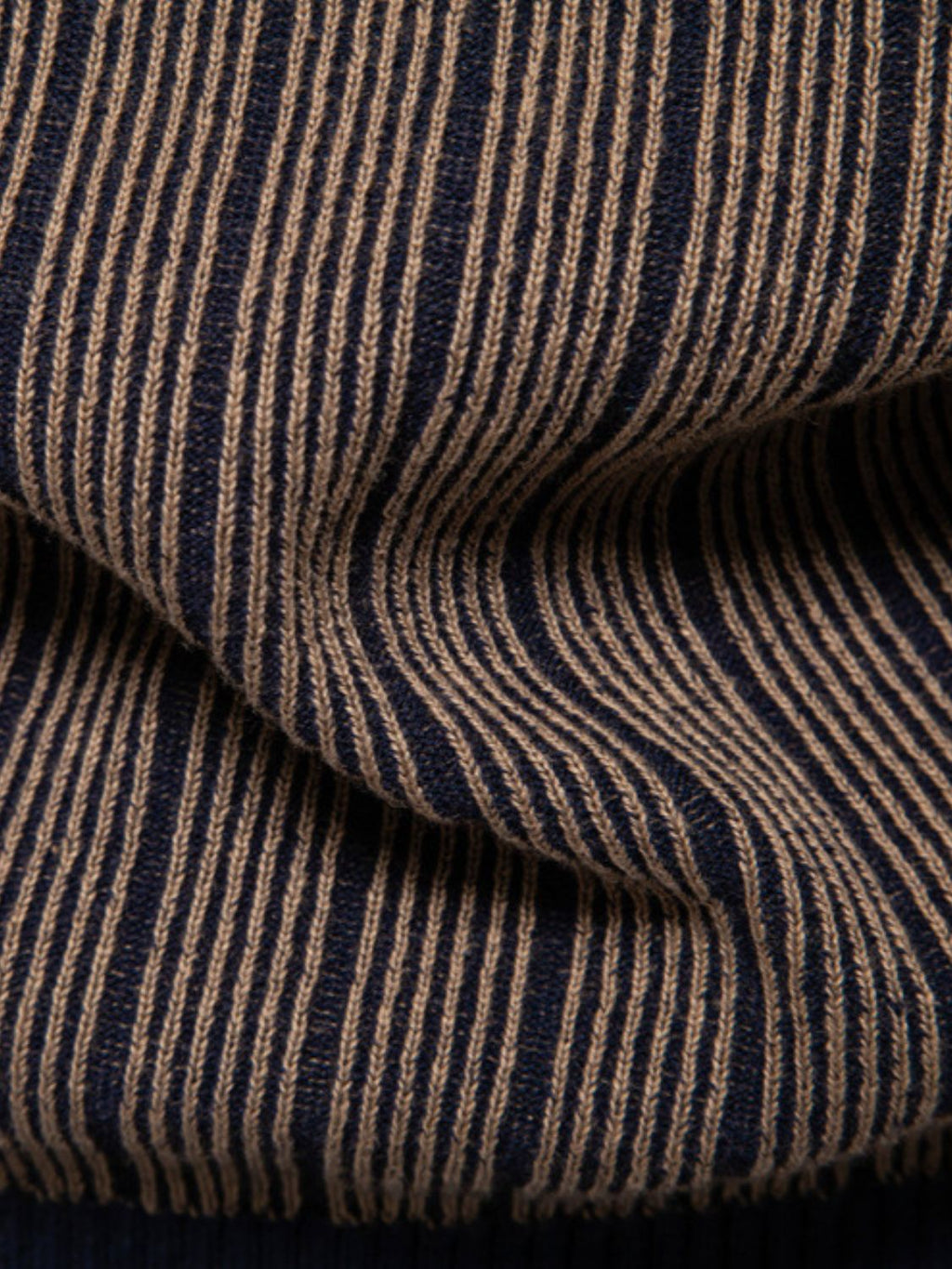 Mock Neck Contrast Striped Sweater