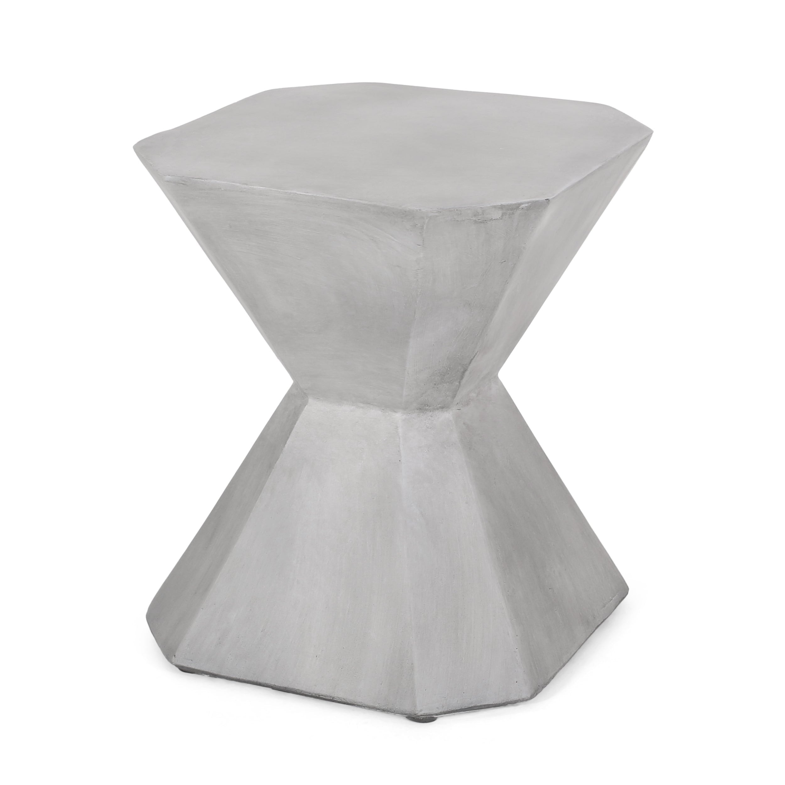 Modern Outdoor Lightweight Concrete Side Table in Natural Color