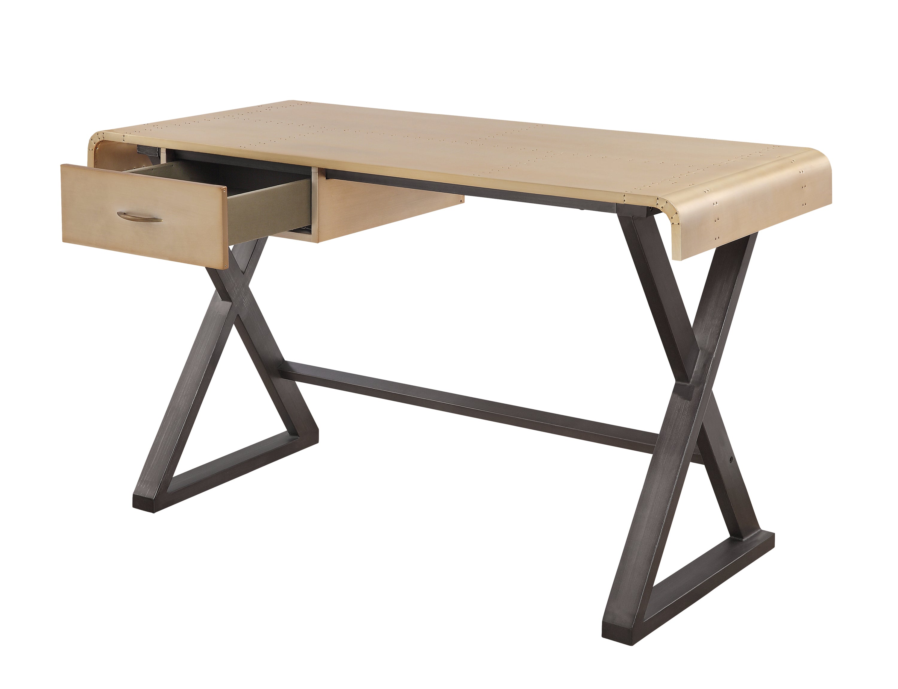 Danton Gold Aluminum Rectangular Writing Desk