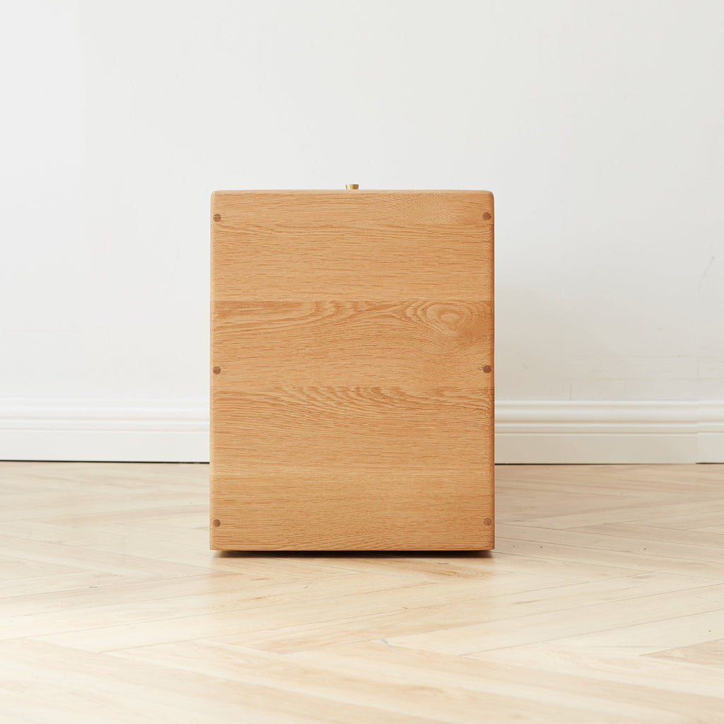 Modern Minimalist Solid Oak Bedside Table Storage Cabinet with Four Drawers for Living Room