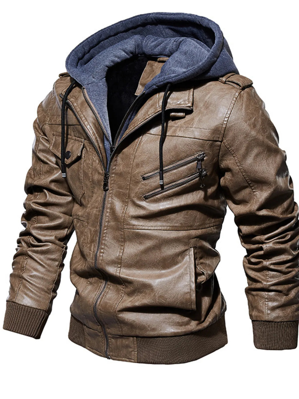 Zip Up Drawstring Hooded Jacket