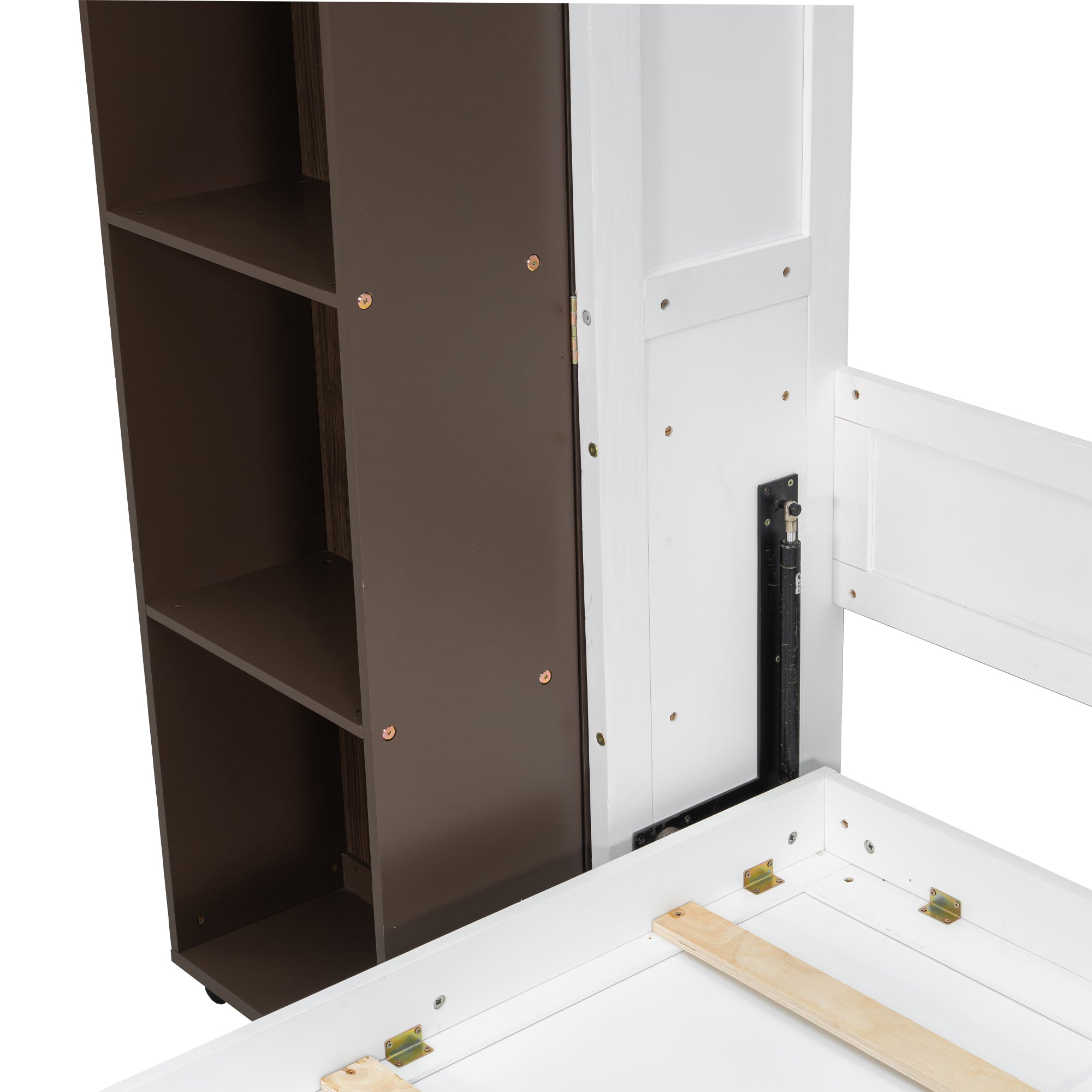 Queen Murphy Bed Wall Bed with Storage Doors, Espresso