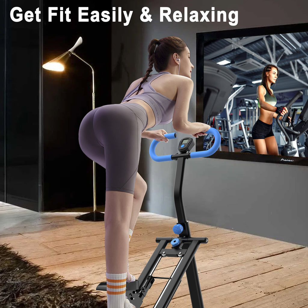 Stair Stepper for Home-Upgrade Vertical Climber Workout Machine for Full-Body Exercise Climber Fitness Equipment with Stable Frame Adjustable Handlebar-Blue