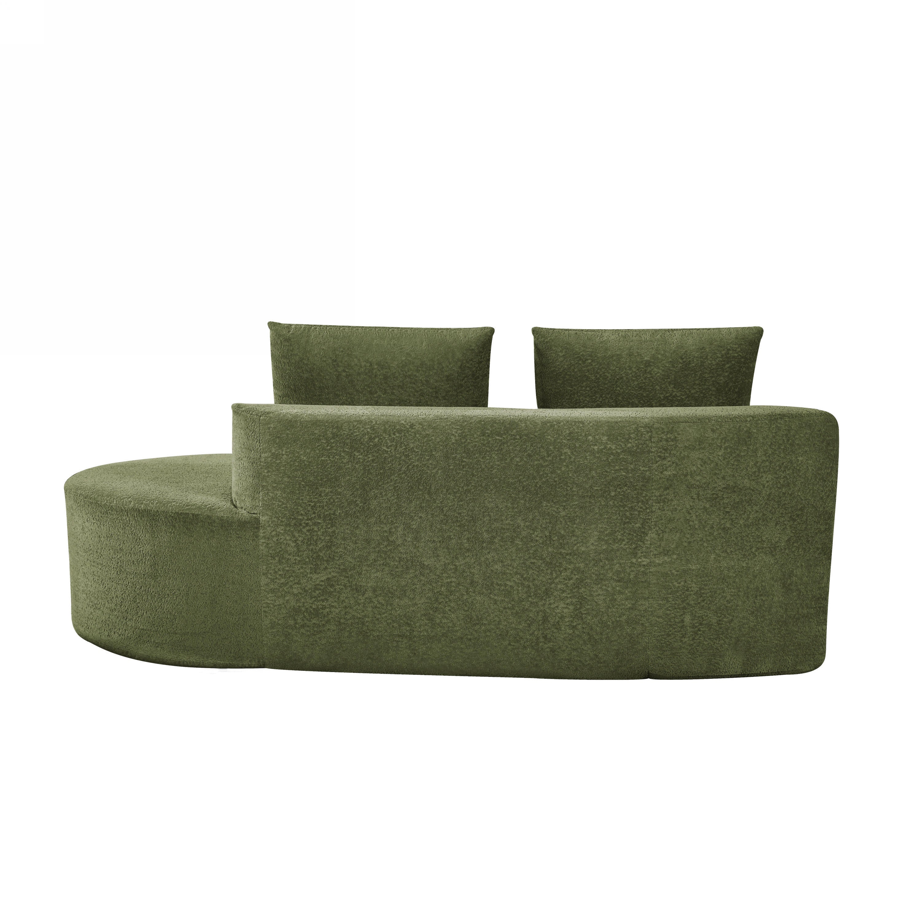116' Modern Curved Sectional Sofa with High-Density Fully Compressed Sponge and Chaise Lounge, Pearl Upholstery, 2-Piece Set, Fully Assembled Right Hand Facing, Perfect for Living Room, Lounge