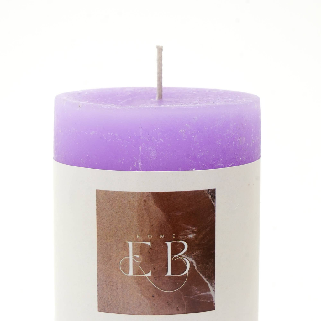 Rustic Pillar Candle 3'x5' Purple