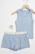 FBZ - Blue Floral Shorts Set