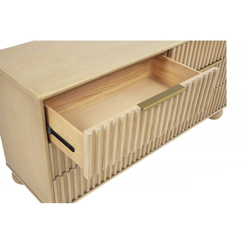 Modern Light Oak Wood 5pc Bedroom Furniture Set, California King size Platform Bed, Dresser Mirror and 2x Nightstand