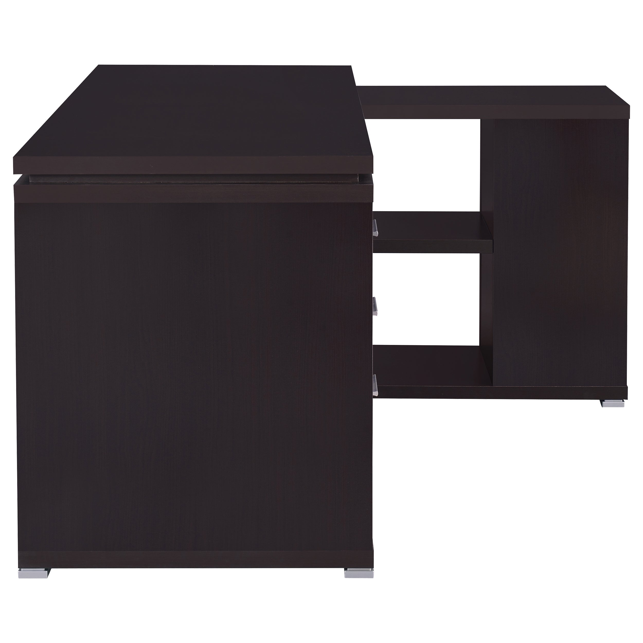 Tona Cappuccino 3-Drawer L-shape Computer Desk