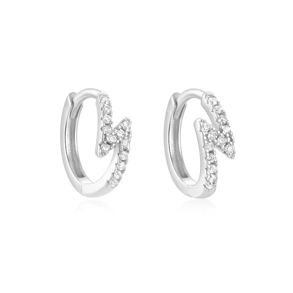 925 Lightning Mini Hoop Earring