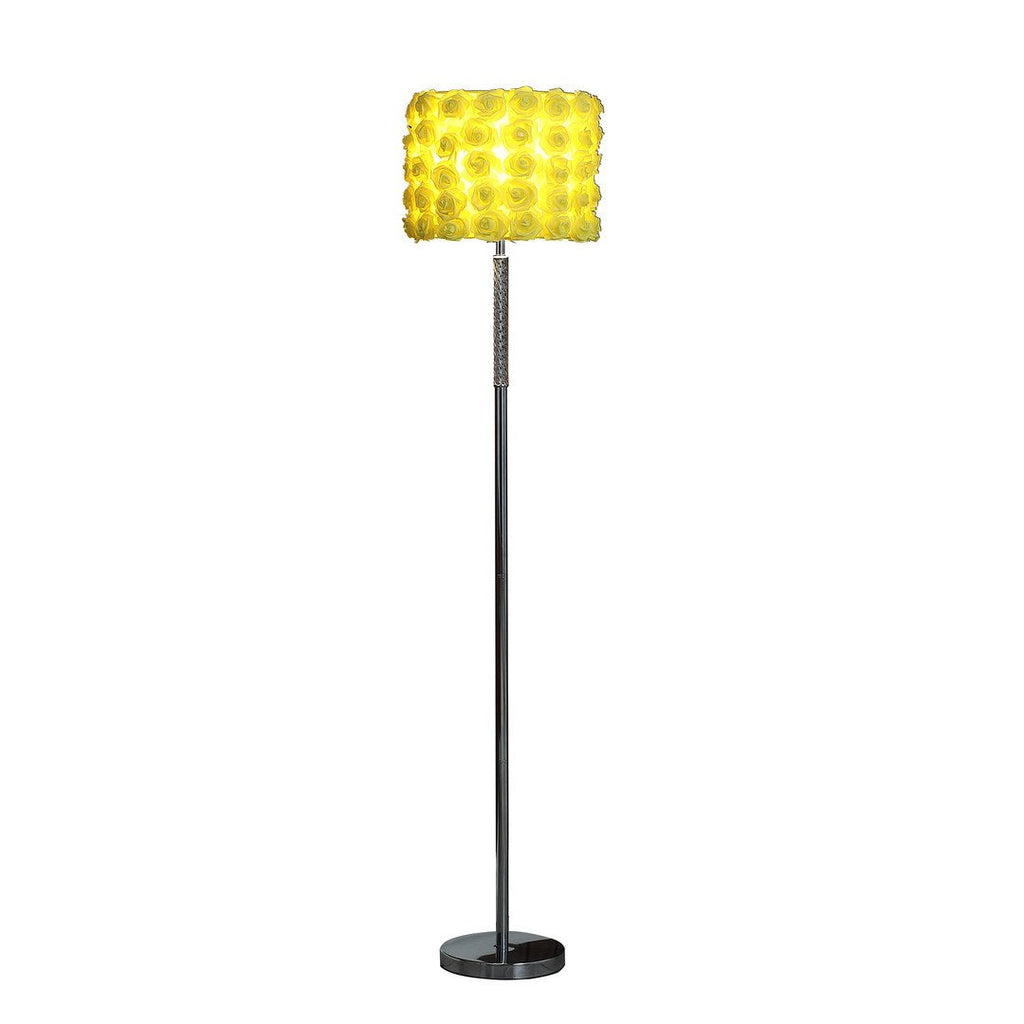 63'In Yellow Roses In Bloom Acrylic/Metal Floor Lamp