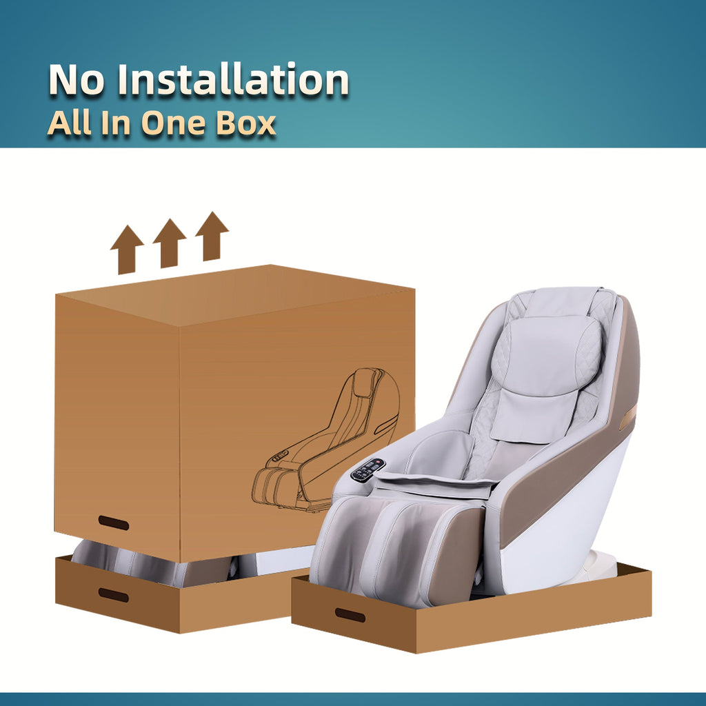 Full Body Grey Massage Chair with Auto Modes, Zero Gravity Shiatsu Massage Chair, Airbag Massage, ABS+Steel Frame, 47.6 x 24.0 x 28.5 inches