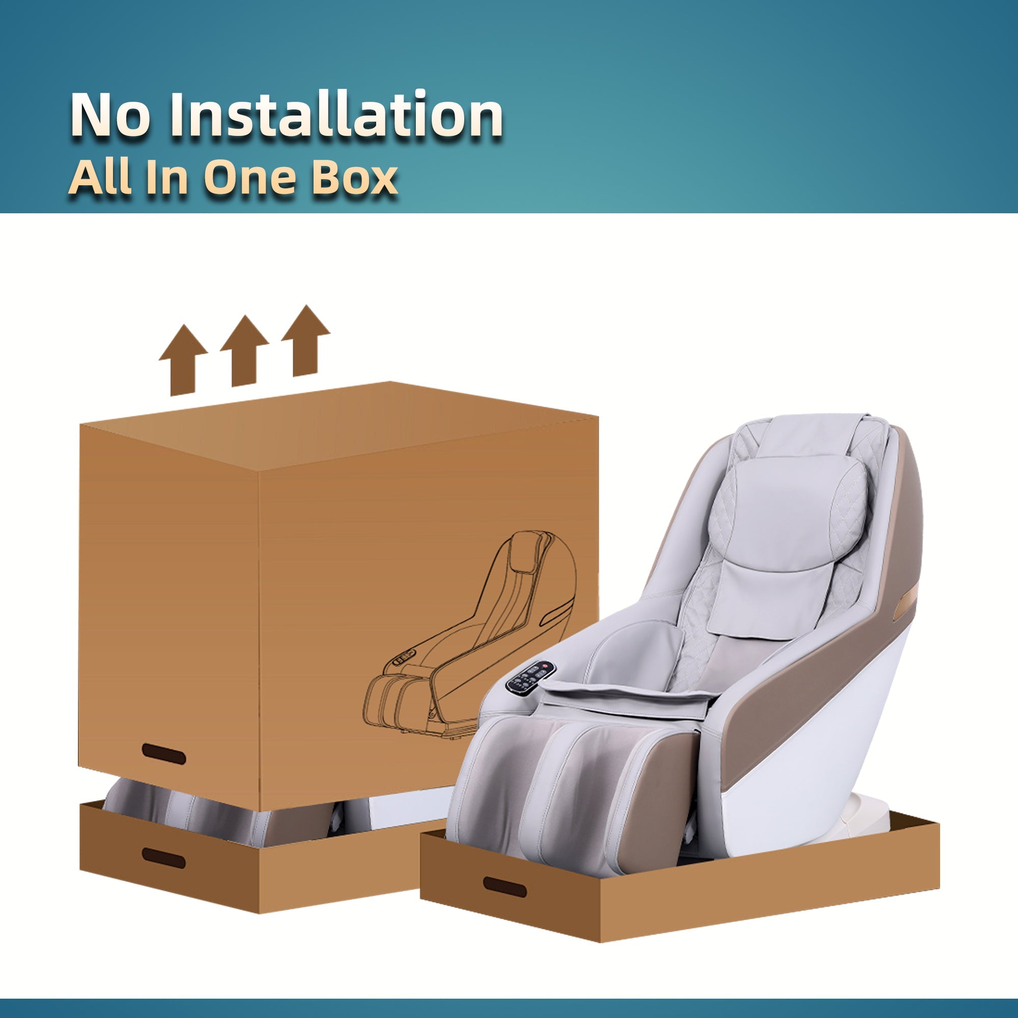 Full Body Grey Massage Chair with Auto Modes, Zero Gravity Shiatsu Massage Chair, Airbag Massage, ABS+Steel Frame, 47.6 x 24.0 x 28.5 inches