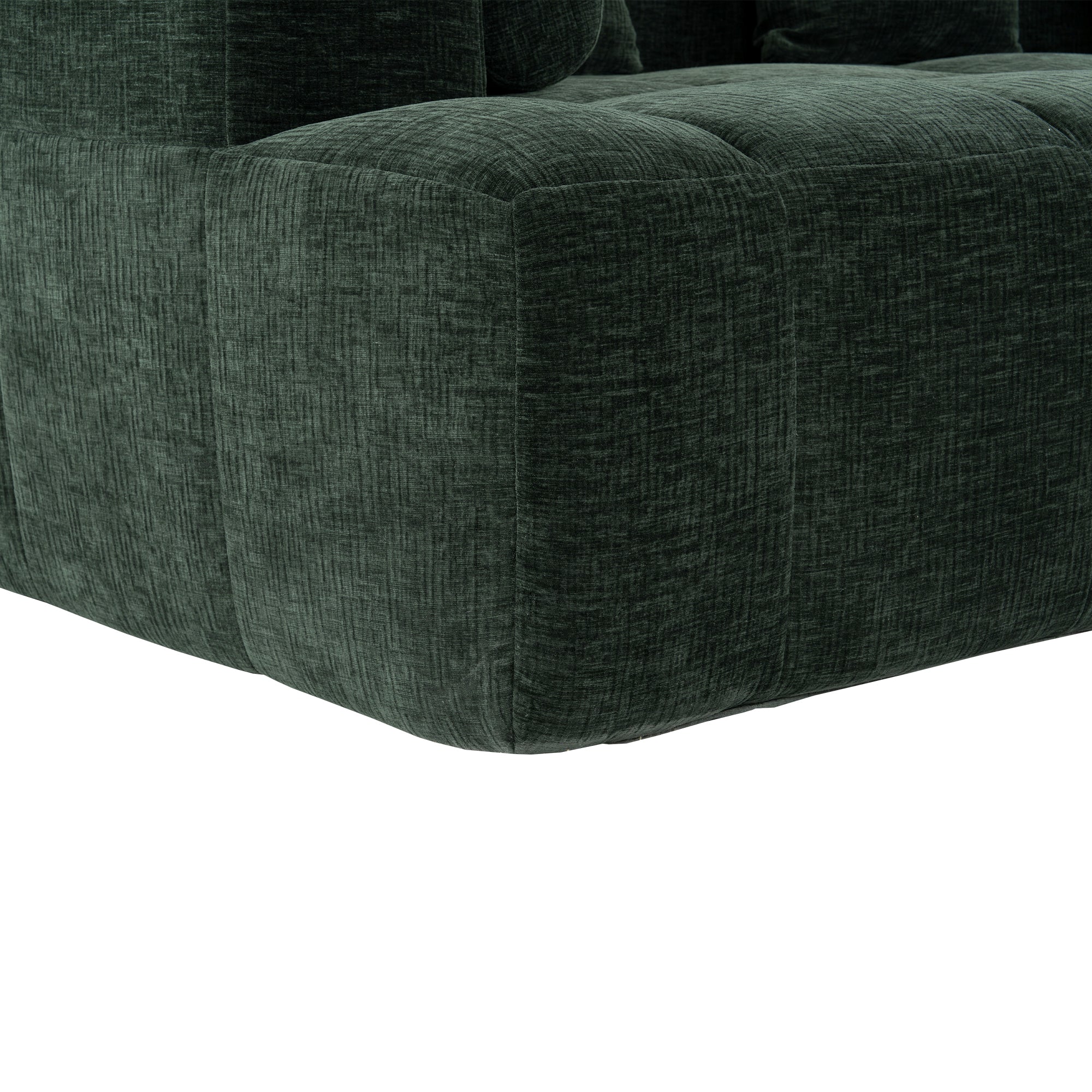 Modern Modular Sectional Sofa with Deep Seating, Green Chenille Fabric, 101.2'