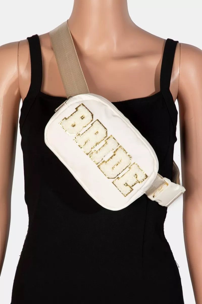 Fame Fuzzy Glitter Bride Crossbody Bag