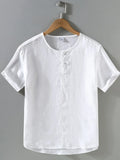 Round Neck Short Sleeve Blouse