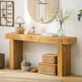 63' Solid Wood Console Table – Rustic Farmhouse Sofa Table for Entryway, Hallway, or Behind Couch, Narrow Rectangular Design