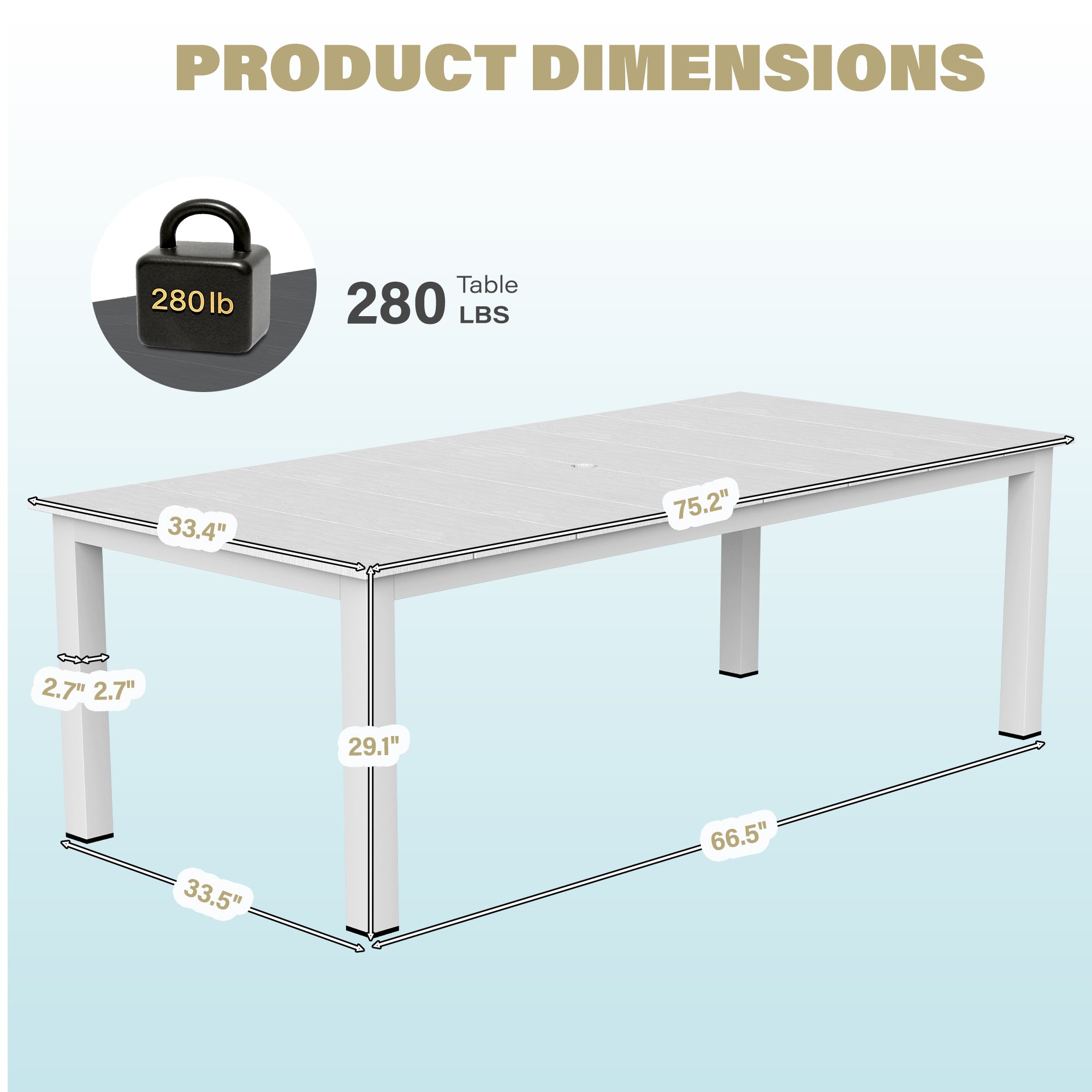 A single outdoor dining table that can be used in multiple scenarios