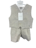 Paz new born linen vest and shorts