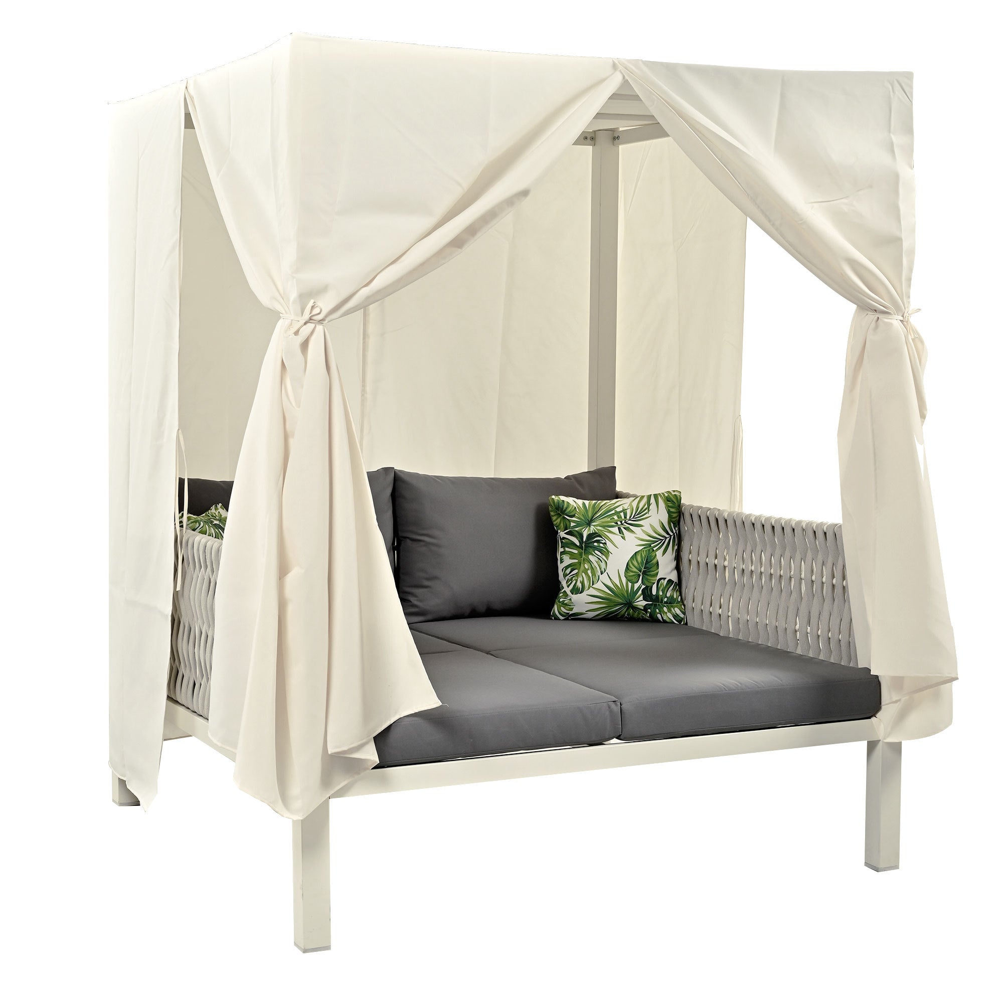 U_Style  Outdoor Patio Sunbed with Curtains, High Comfort, Suitable for Multiple Scenarios