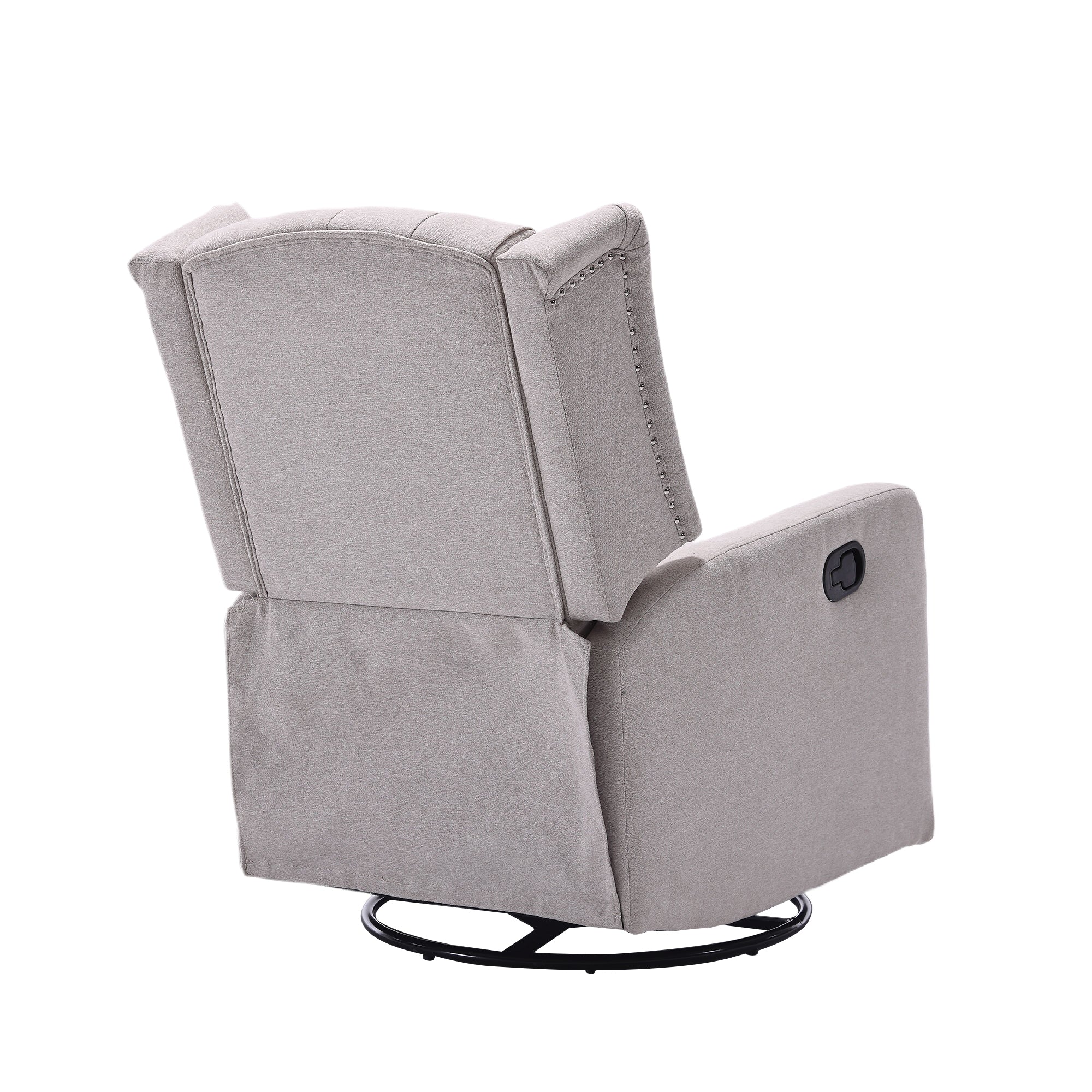 COOLMORE Rocking Recliner Chair,360 Degree Swivel Nursery Rocking Chair,Glider Chair,Modern Small Rocking Swivel Recliner Chair for Bedroom,Living Room Chair Home Theater Seat (Beige)