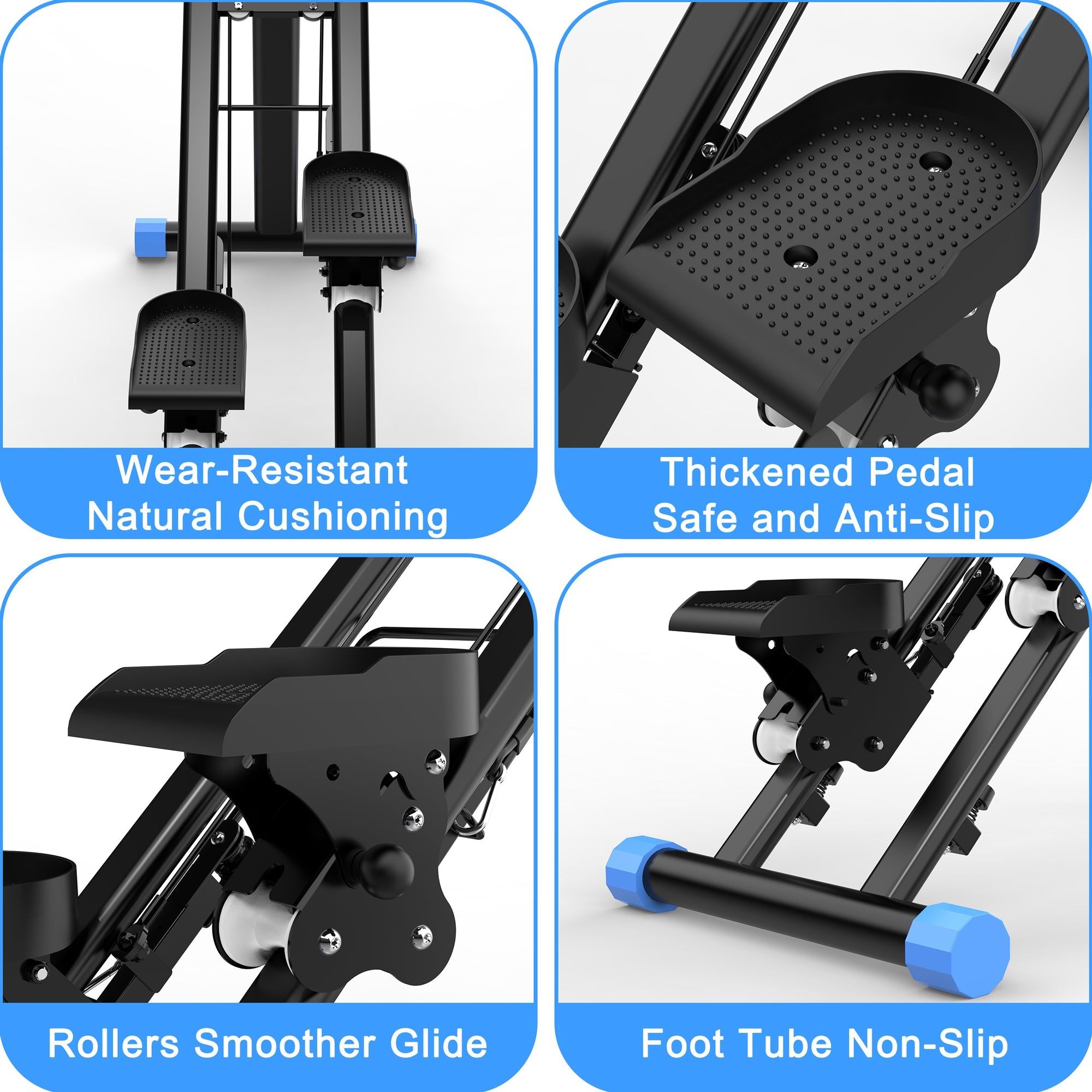 Stair Stepper for Home-Upgrade Vertical Climber Workout Machine for Full-Body Exercise Climber Fitness Equipment with Stable Frame Adjustable Handlebar-Blue