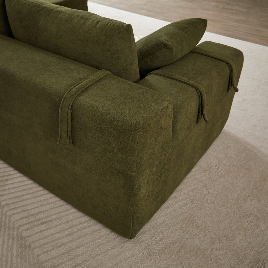 Modern Chenille Upholstered Sectional Sofa Couch Set,Modular 108' L Shaped Sectional Living Room Sofa Set With 6 Pillows,Free Combination Sofa Couch for Living Room,Bedroom(Right Chaise)