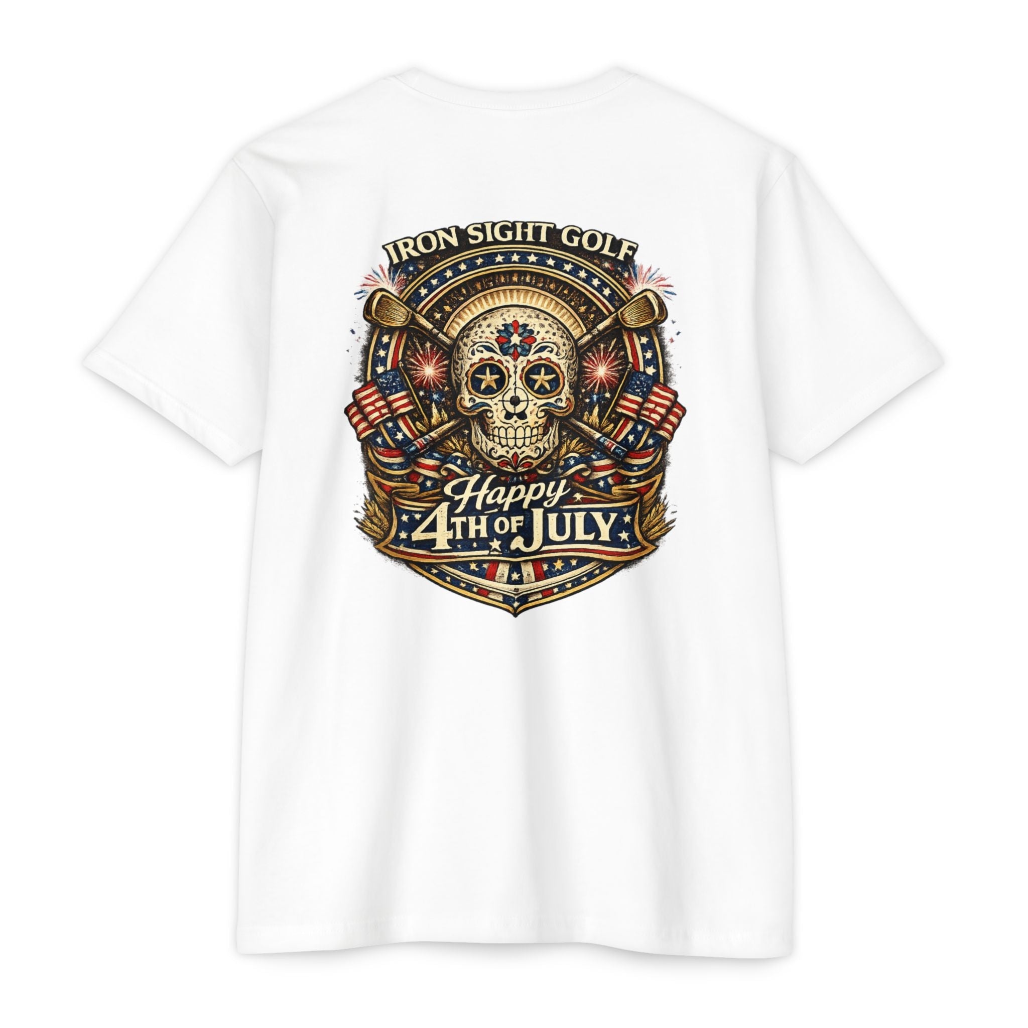 4th of July American Freedom Golf T-Shirt — Iron Sight Aztec Design