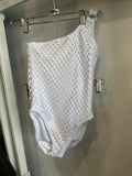 Les Tout Petits - White Sparkle One Shoulder Hole Swimsuit