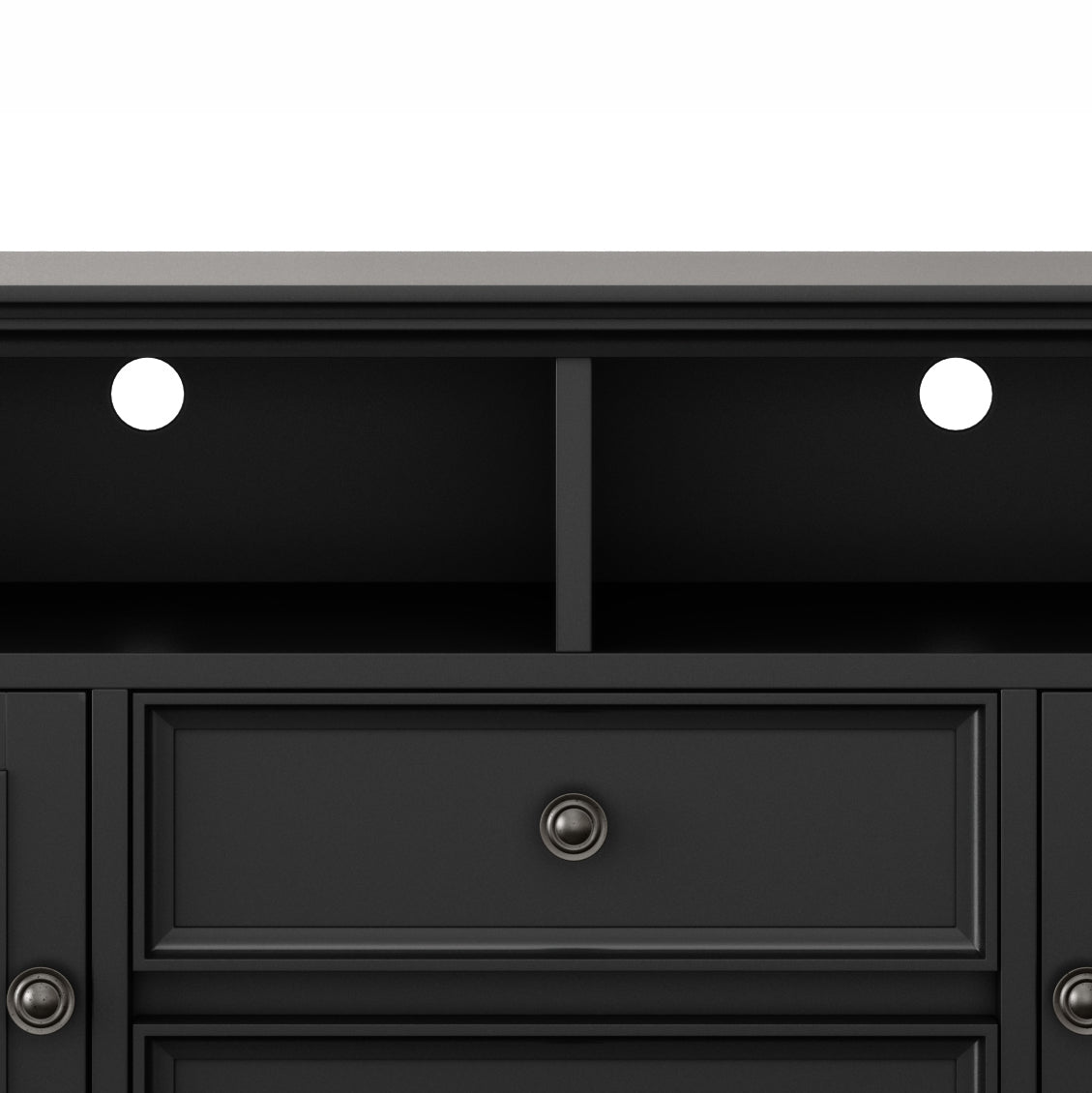Amherst 72 inch Solid Wood TV Media Stand in Black