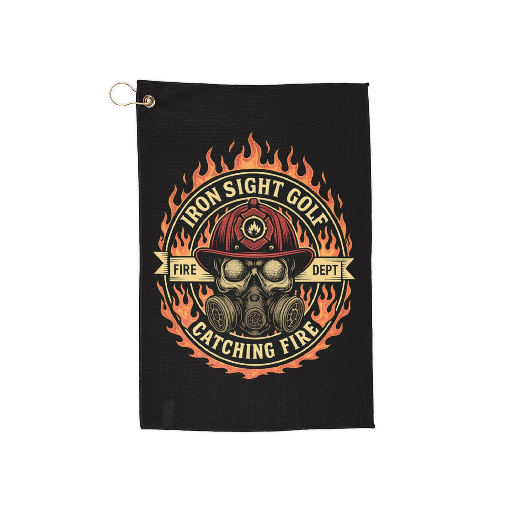 Fire Fighter Golf Towel — 'Iron Sight Golf Catching Fire'