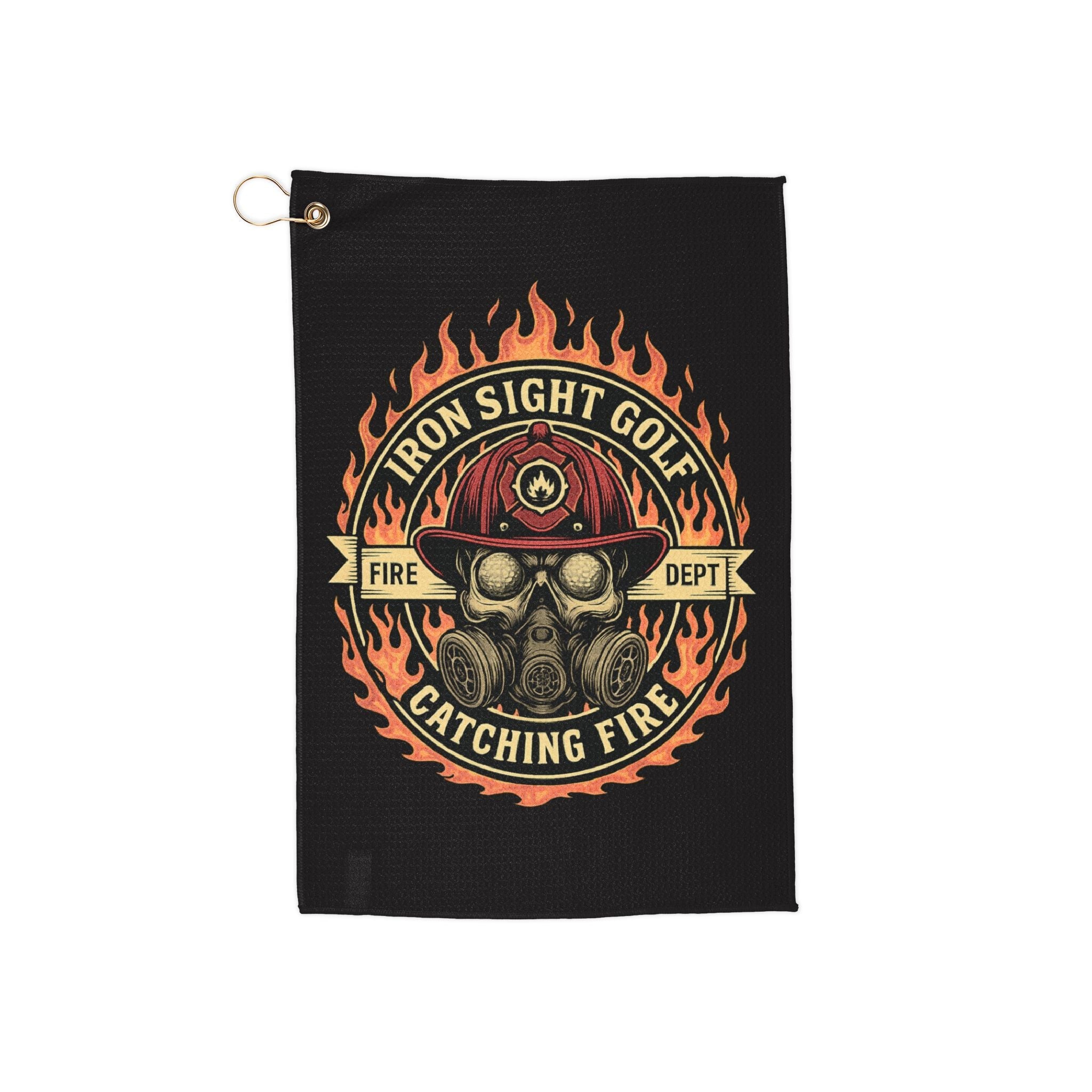 Fire Fighter Golf Towel — 'Iron Sight Golf Catching Fire'