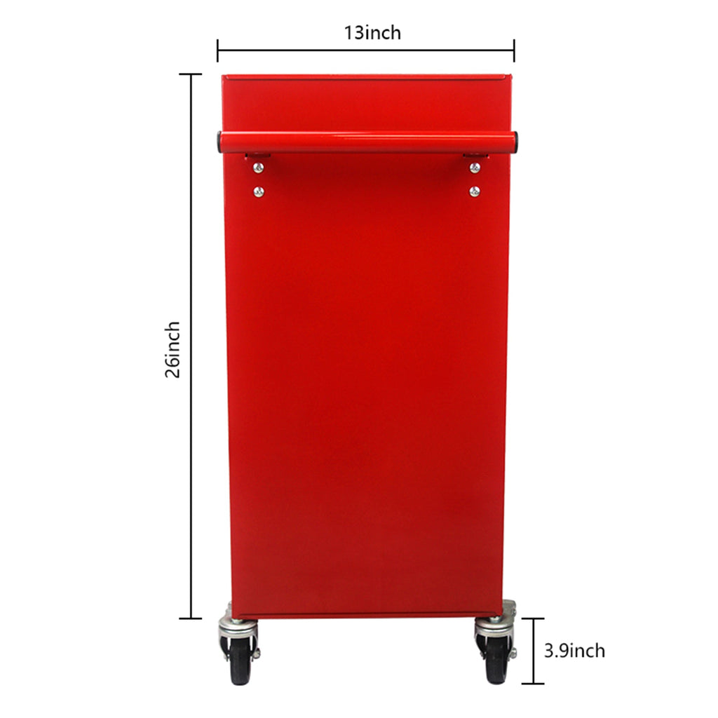 4 DRAWERS MULTIFUNCTIONAL RED TOOL CART WITH WHEELS