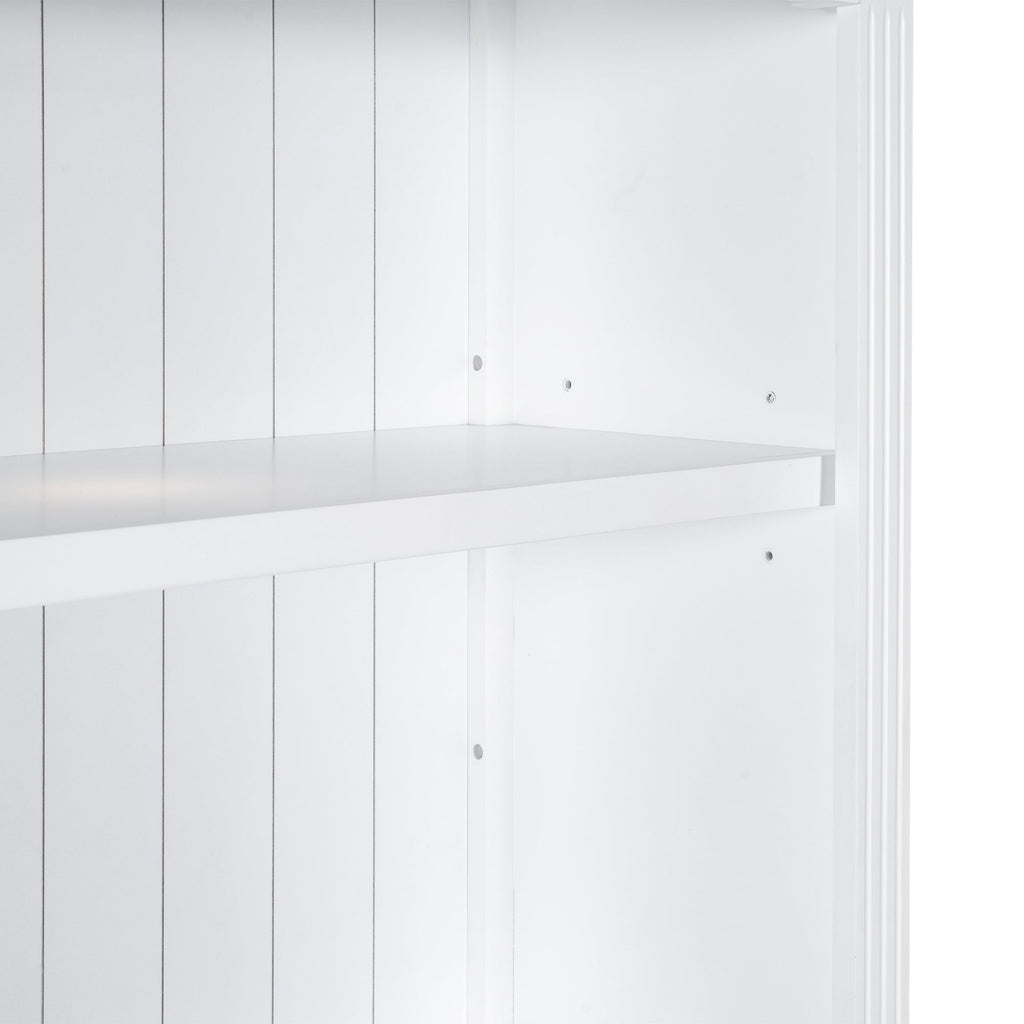 83.4"Tall Bookshelf Suite, Modern Bookcase Suite with LED Lighting,Doors and Drawers,2-Piece Set Storage Bookcase with Open Shelves for Living Room,Home Office,White