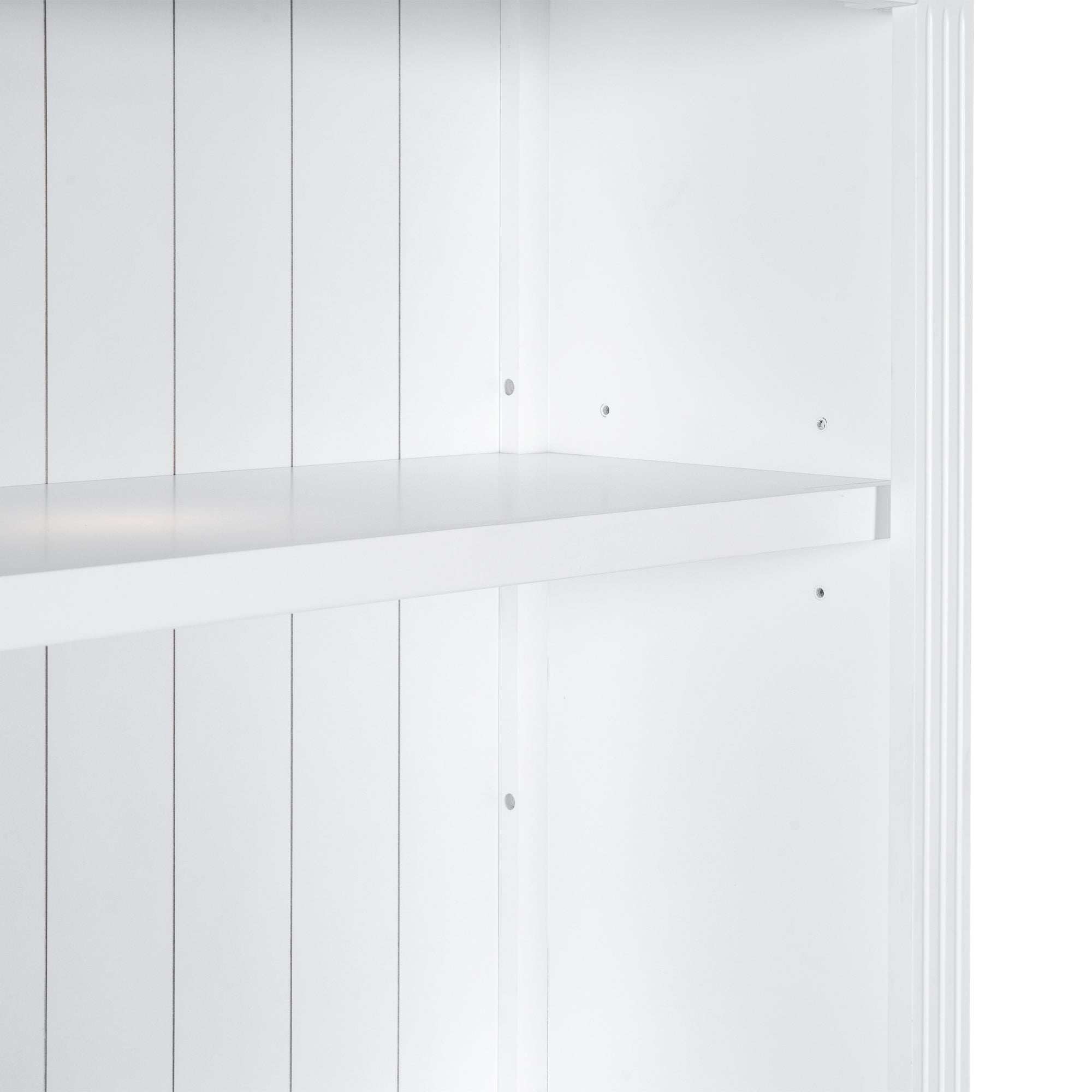 83.4"Tall Bookshelf Suite, Modern Bookcase Suite with LED Lighting,Doors and Drawers,2-Piece Set Storage Bookcase with Open Shelves for Living Room,Home Office,White