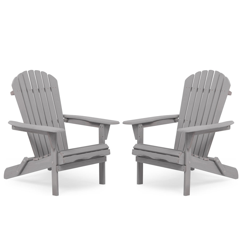 Classic Gray Cedar Wood Lounge Patio Chair Set of 2 for Garden and Outdoor Use