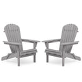 Classic Gray Cedar Wood Lounge Patio Chair Set of 2 for Garden and Outdoor Use