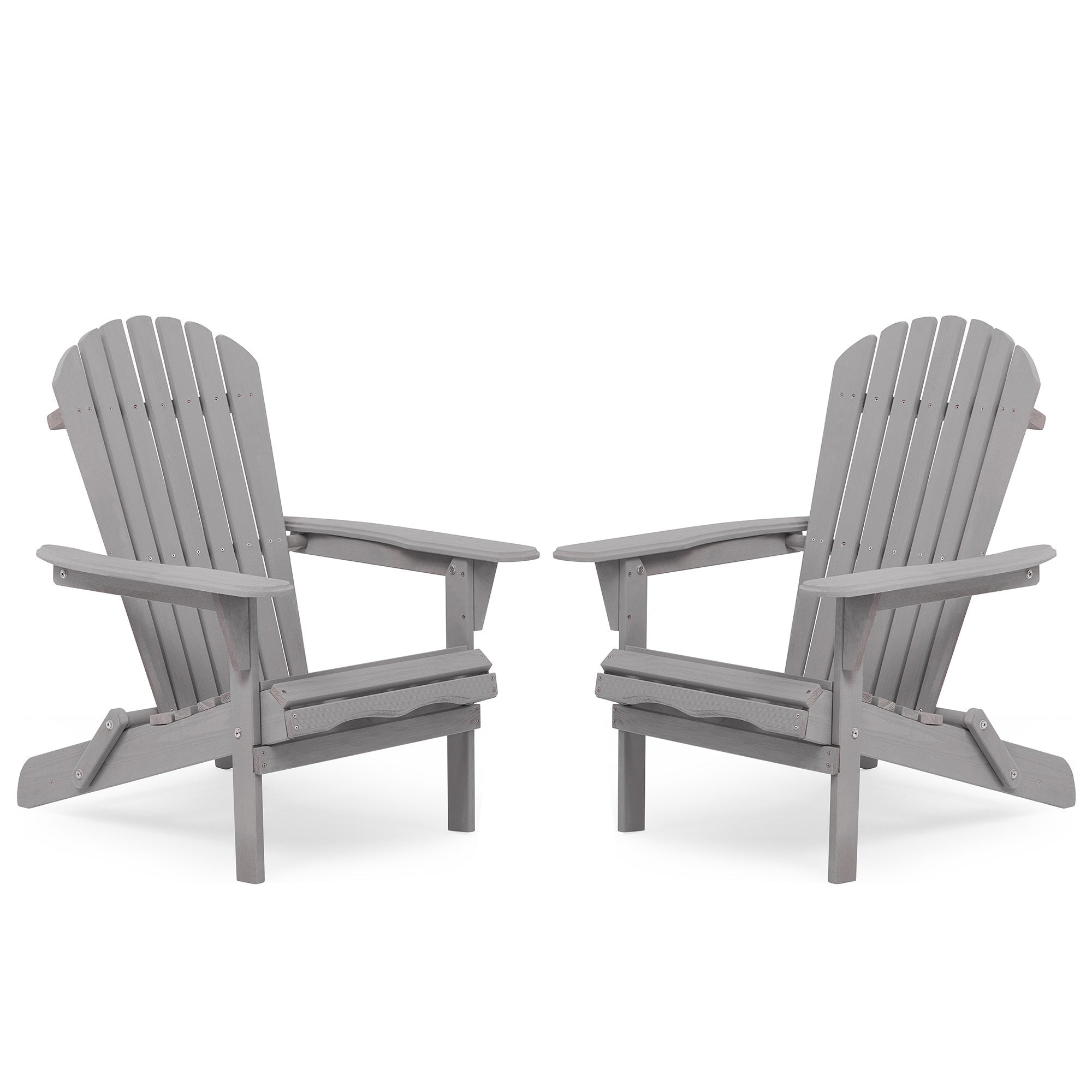 Classic Gray Cedar Wood Lounge Patio Chair Set of 2 for Garden and Outdoor Use
