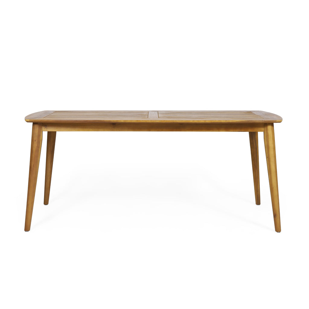 Outdoor Dining Table with Acacia Wood Frame, Teak