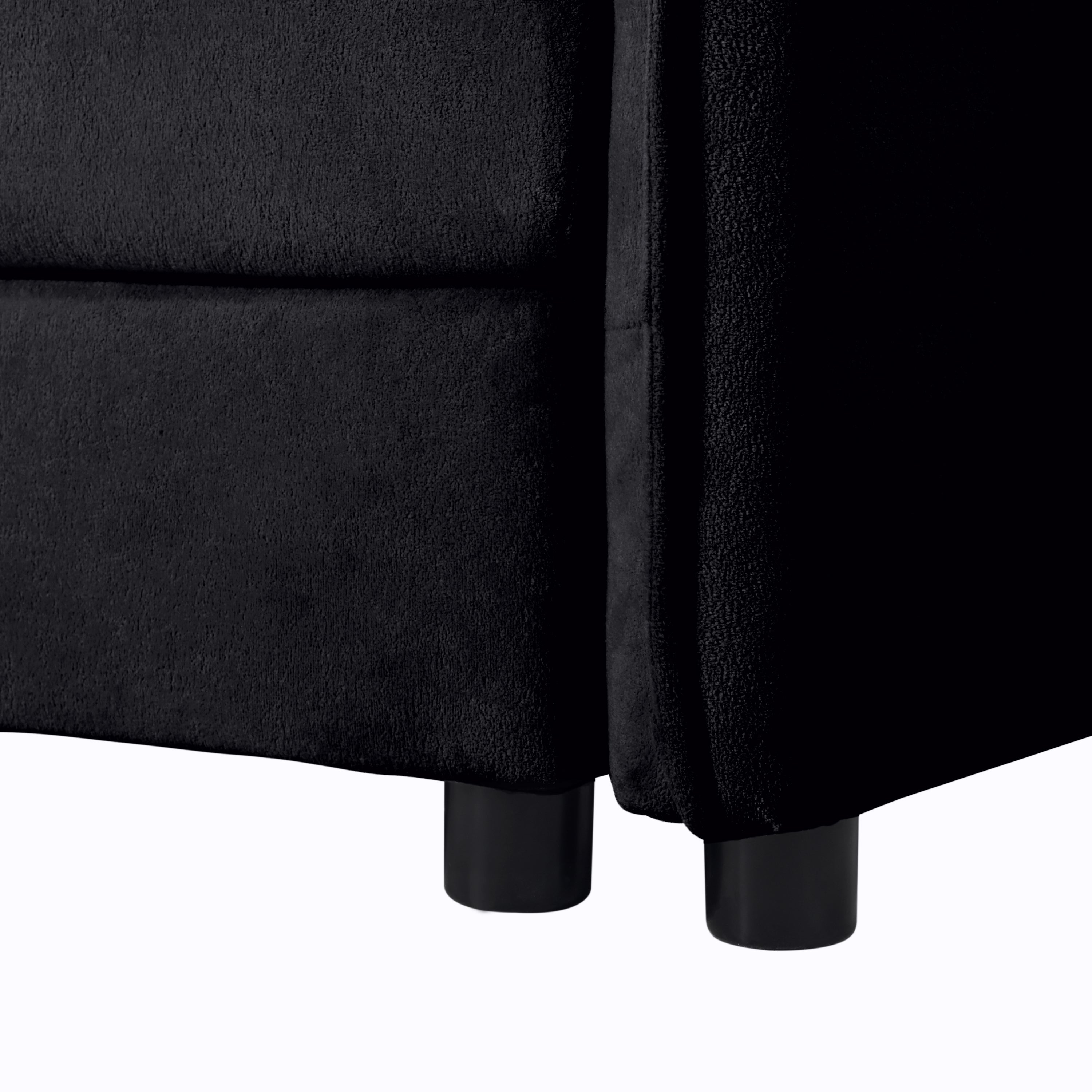 Modular Sectional Sofa, Oversized Deep Seat U Shaped Couch Set for Living Room, 3-Seater Comfy Cloud Couches with 2 Movable Ottomans, DIY Combination, Chenille,Black