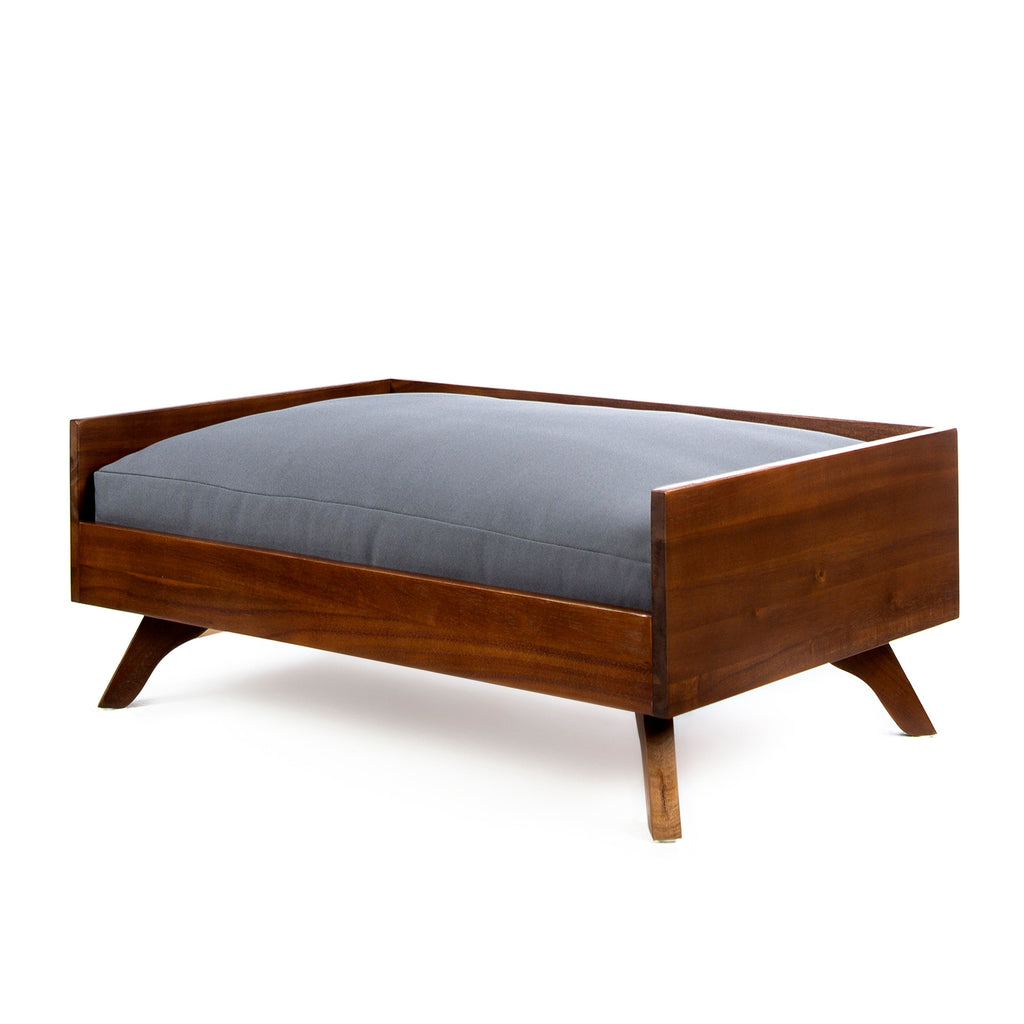 Acacia Wood Dog Bed with High-quality Mattress