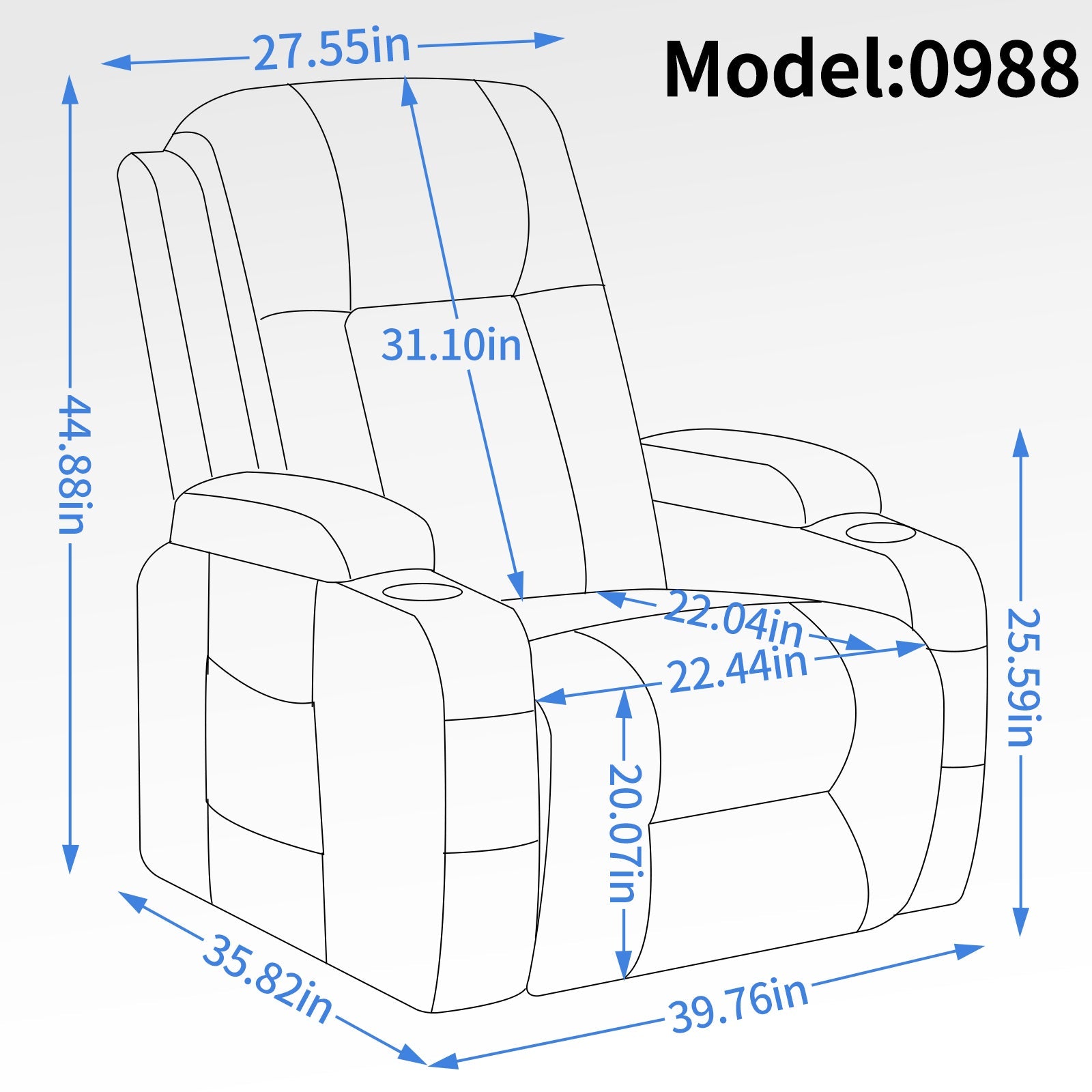 Infinite Position Single Motor Up to 350 LBS Power Lift Recliner Chair for Elderly, Heavy Duty Motion Mechanism with 8-Point Vibration Massage and Lumbar Heating, USB Charging Port, Cup Holders, Grey