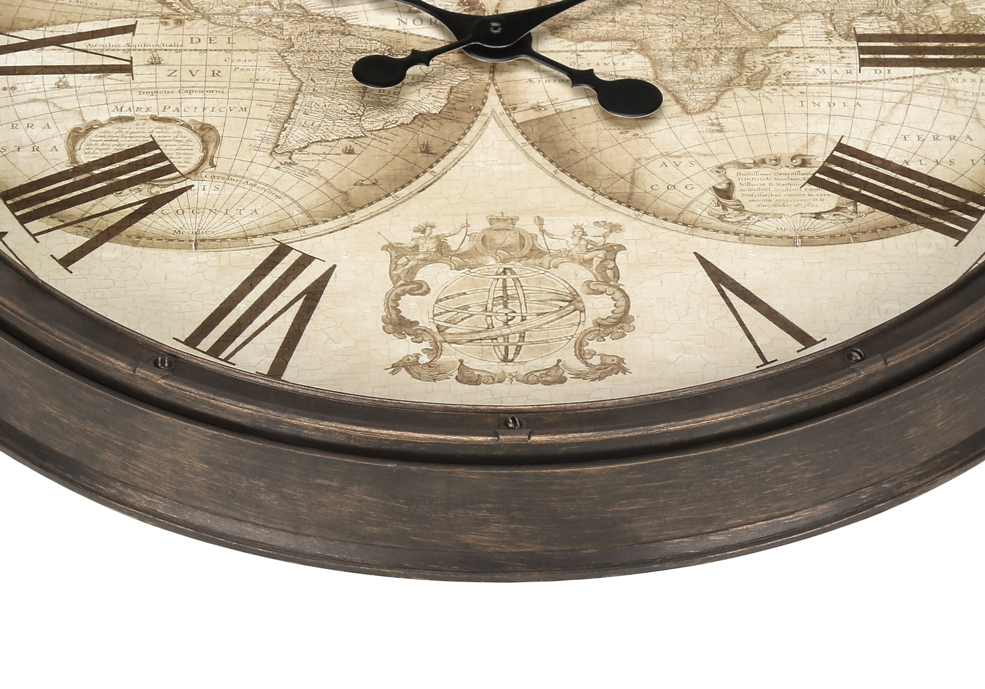 Clocks, 20' Round, Wall Clock, Antique Brown, Transitional