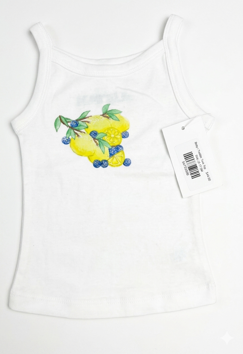 Katie J  - Tween Lemon White Tank