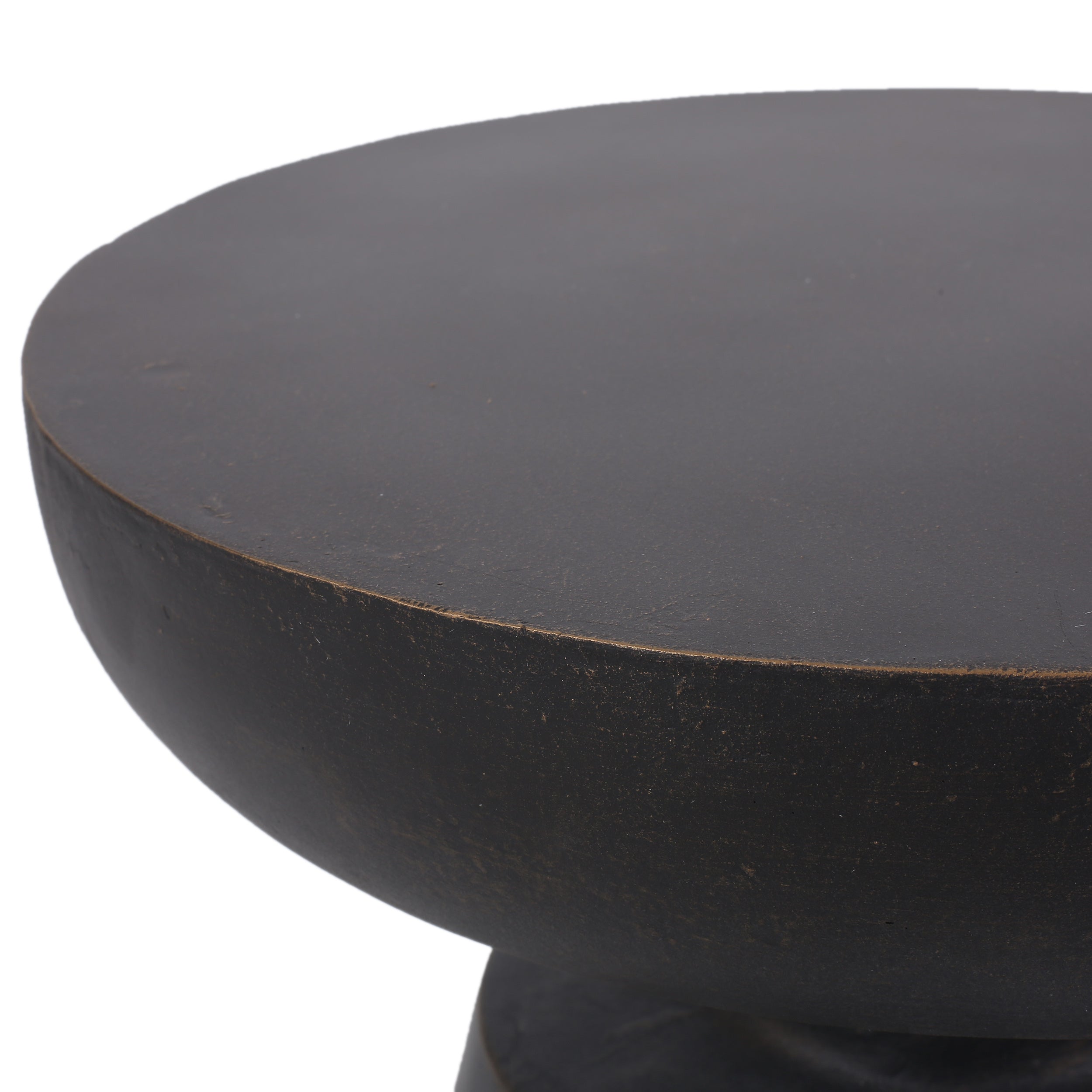 Outdoor Lightweight Concrete End Table with Half-sphere Top, Copper