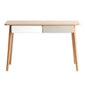 Modern Simple Style Solid Wood Computer Desk with 2 Drawers and Gap Design in Beech, 47''