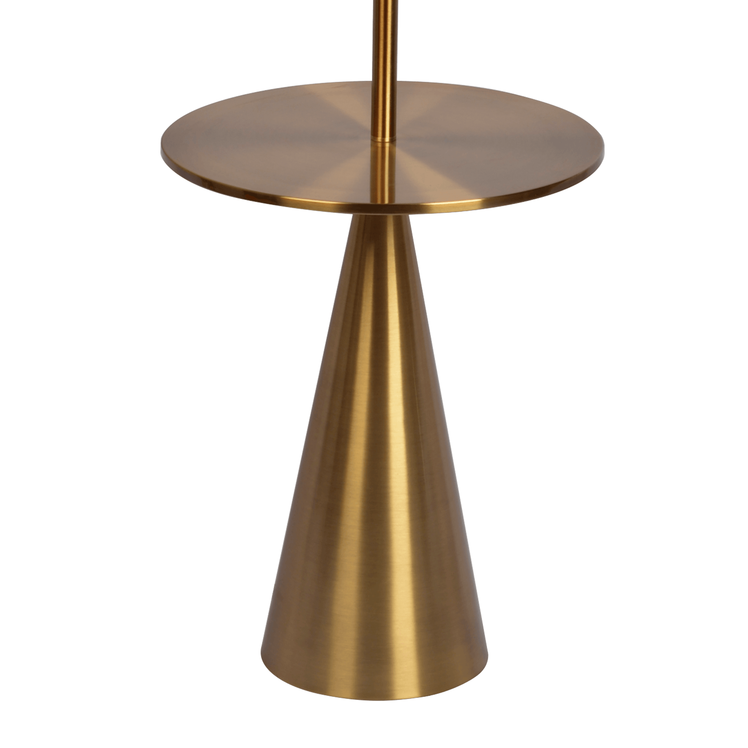 Celestial Modern Floor Lamp with Brass Accent Table with Large White Shade