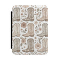 Neutral Cowgirl Boots Kindle Paperwhite Case | Western Floral E-Reader Cover