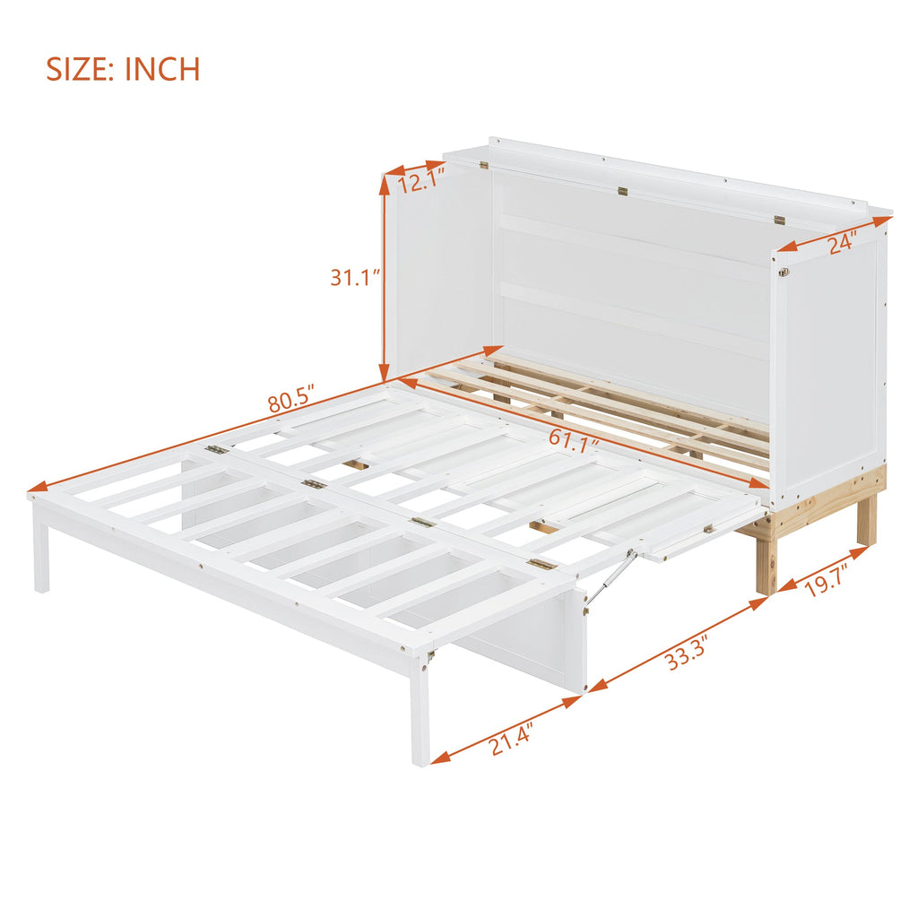 Queen Size Murphy Bed, White